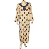 Caftans Tunics Womens Viscose Evening Dress Size L (kftn852)