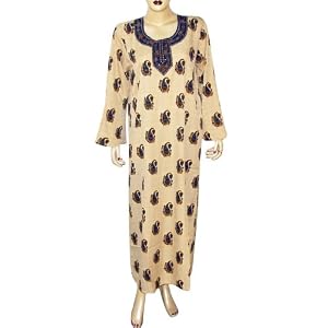 Buy Caftans Tunics Ladies Viscose Evening Dress Size L (kftn852) by ShalinCraft
