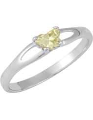 10k White Gold November CZ Birthstone Butterfly Ring, Size 3