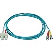 10Gb Fiber Optic Cable, ST/SC, Multi Mode, Duplex - 2 Meter (50/125 Type) - Aqua