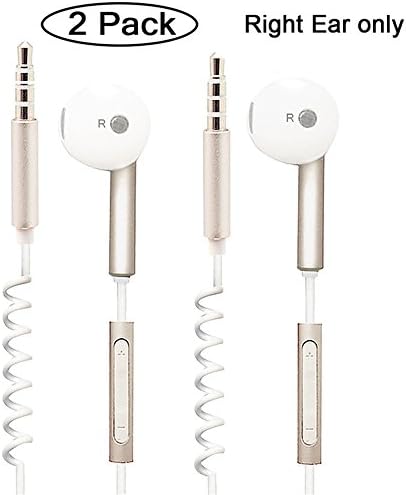 Funsget 2-Pack Retractable Earbuds Earphones with Microphone and Volume Control for Android Smart Mobile Phones (Samsung/Htc/Lg/Google/Huawei/Xiaomi and So On)