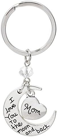 Family I Love You to the Moon and Back Two-piece Key Chain Keyring (Mom)