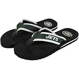 NFL New York Jets Contoured Flip Flops - Black/Green (10/11)