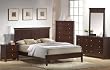 4pcs Full Size Bedroom Set - Contemporary Deep Brown Finish