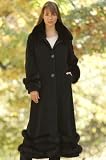 Womens Harlow Cashmere-Blend Coat with Fox Fur Trim