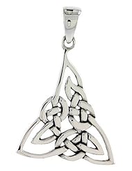 Sterling Silver Celtic Knot Trinity Pendant, 1 inch