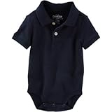 OSHKOSH(オシュコシュ) ピケポロボディスーツ ネイビー ロンパース半袖 18ヶ月【並行輸入】