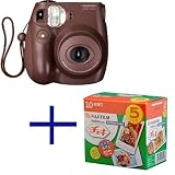 Fujifilm Instax MINI 7s Choco Instant Film Camera with Cheki film 5pack (10picture X5)
