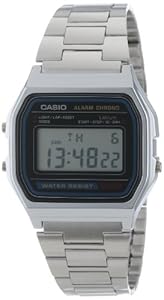 Casio Men's A158W-1 Classic Digital Stainless Steel Bracelet Watch