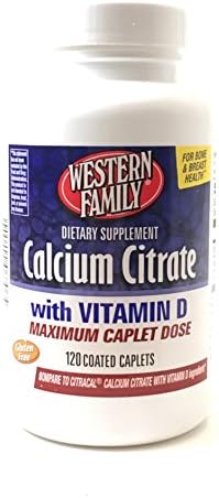 High Quality Calcium Citrate with Vitamin D - 630 mg, 120 Caplets (Pack of 3) Compare to Citracal
