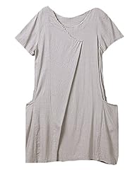 Cotton/Linen Round Neck Spring Summer Winter  Dress