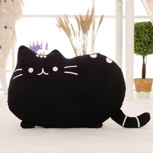 Soft Cute Big Cat Shaped Pillow Cushion Sofa Decoration Stuffed Toys Doll Home Decor Black by Duoduo888
