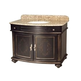 Westport Bay 5300-3600-1025 36-Inch Vanity with Tiger Yellow Granite Top, Ebony by Westport Bay