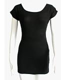 Ladies Black Open Back Tunic Sweater Dress