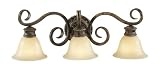 Murray Feiss VS7003-PBR Three-Light Garden Gate Vanity Strip, Peruvian Bronze with Excavation Glass Shades