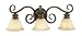 Murray Feiss VS7003-PBR Three-Light Garden Gate Vanity Strip, Peruvian Bronze with Excavation Glass Shades