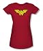 Search : Wonder Woman Logo Juniors S/S T-shirt in Red by DC Comics