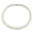 Sterling Silver Beaded Cultured Fresh Water Pearl Double-Row Necklace - 17"