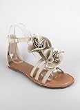 Ruffled Flower Zip Back Sandal