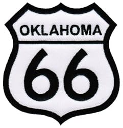 Route 66 Oklahoma Embroidered Patch Iron-On Highway Road Sign Biker Emblem