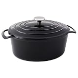ProCook Black Cast Iron Casserole 27cm / 4.0L Oval