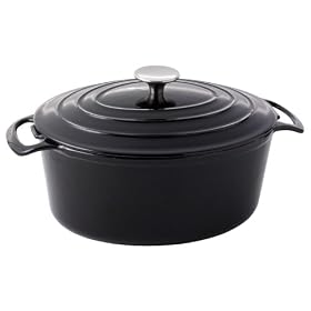 ProCook Black Cast Iron Casserole 27cm / 4.0L Oval