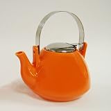 Search : 36 oz Ceramic Teapot with S/S Lid & Infuser - Orange