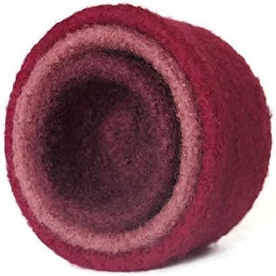 Decorative Felt Nesting Bowls Set Of Three Burgundy Red, Victorian Pink &amp; Oxblood
