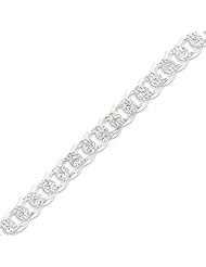 Sterling Silver 10.5mm Pave Curb Chain - 20 Inch