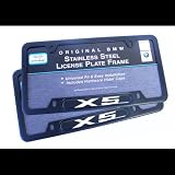 BMW X5 Black Steel License Frames, Pair