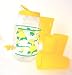 Ice Tea Beverage Dispenser with Spigot 1 Gallon & 4 Matching 22 Oz. Tumblers (Yellow & Green Flowers)
