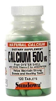 Sundown Natural Oyster Shell Calcium Plus Vitamin D, 500 mg, Tablets, 120 tablets (Pack of... by Sundown