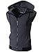 Zeger Men Zip Up Hoodies Kangaroo Pocket Hoodie Casual Hooded Vest,Dark Gray,Large