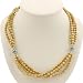 EXP Handmade Golden Yellow Pearl Necklace With Antiqued Silver Beads