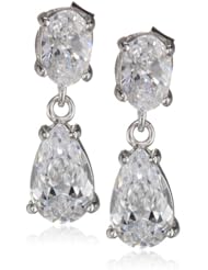 Sterling Silver Swarovski Cubic Zirconia Teardrop Earrings