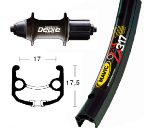 H-Rad 26x1.75 Deore Kass.sz.SSP 36LMavic XM 317 schwarz.Niro-Spei.(sz)