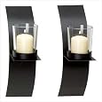 Modern Art Candle Holder Wall Sconce Plaque Set Of Two