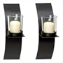 Modern Art Candle Holder Wall Sconce Plaque Set Of Two [Kitchen]