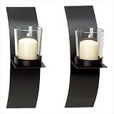 Modern Art Candle Holder Wall Sconce Plaque Set Of Two [Kitchen] ~ Furniture Creations