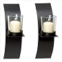 Modern Art Candle Holder Wall Sconce Plaque Set Of Two