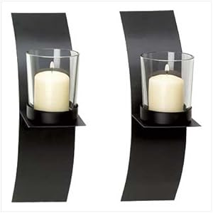 Modern Art Candle Holder Wall Sconce Plaque Set Of Two