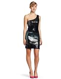 As U Wish Juniors All Over Sequin Dress, Turquoise/Navy, Small