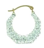 Image of Evoke 9ct Gold Clear CrystallizedTM - Swarovski Elements Grooved Round Creole