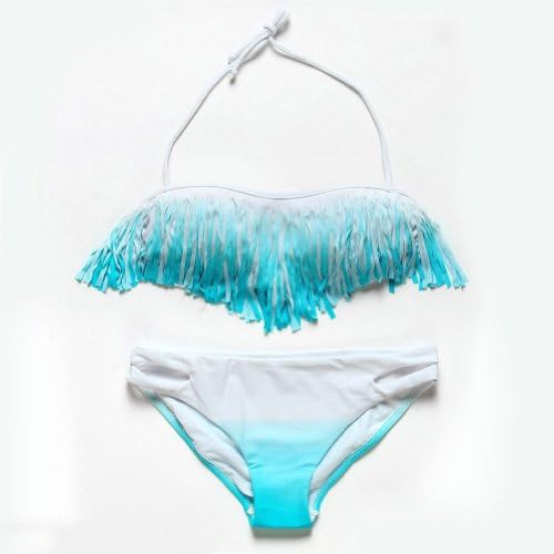 GZYY Women's Retro Push Up Bikini Set Fringed Bathing Swimwear Swimsuit