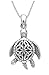 Jewelry Trends Sterling Silver Celtic Turtle Trinity Knot Pendant with 18 Inch Box Chain Necklace