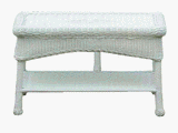 S1041C - WHITE WICKER COFFEE TABLE