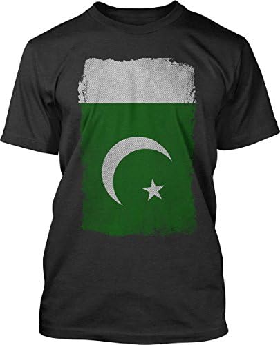 Big Texas Weathered Flag of Pakistan Fine Jersey T-Shirt, Charcoal Marle, L
