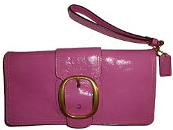 Coach Ble Patent Clutch 41560 Fuchsia/brass