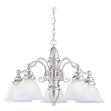 Sea Gull Lighting 31051-962 Canterbury Five Light Chandelier, Brushed Nickel Finish with Satin Etched Glass