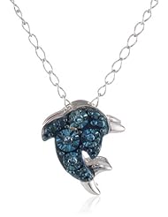 DiAura Sterling Silver Dolphin Pendant Necklace, 17